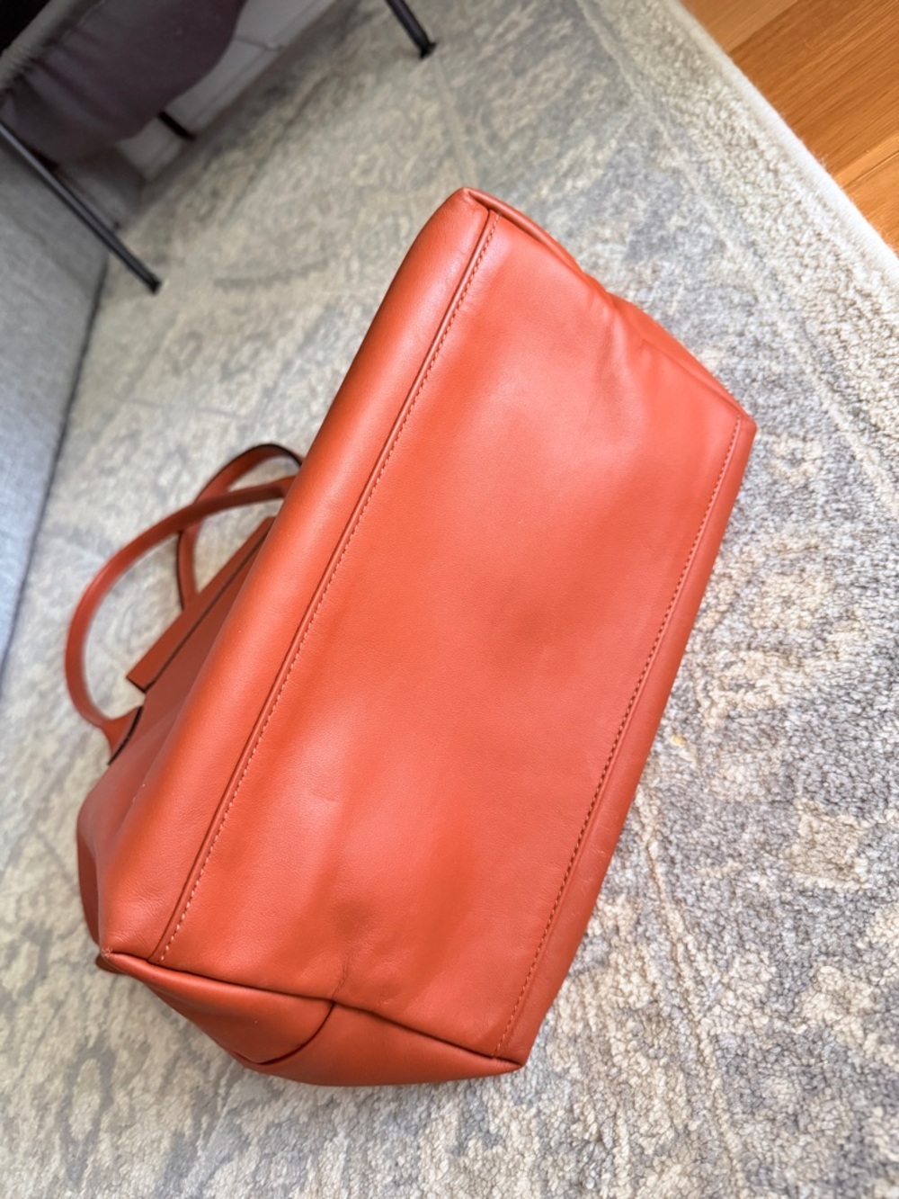 Longchamp Le Pliage Xtra Medium Brown Leather Tote Bag - Picture 5 of 9